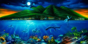 Poisson Aquarium œuvres - Lahaina Moon Monde sous marin